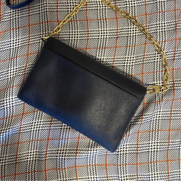 TORY BURCH Navy Blue Robinson Wallet with Purse Chain - Picture 5 of 5